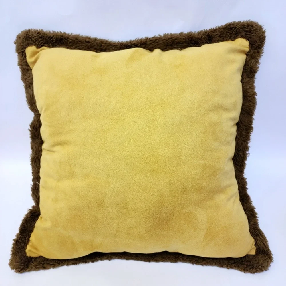 Woolrich Big Bear Campground Outdoor Adventures Throw Pillow Faux Fur Trim 18x18